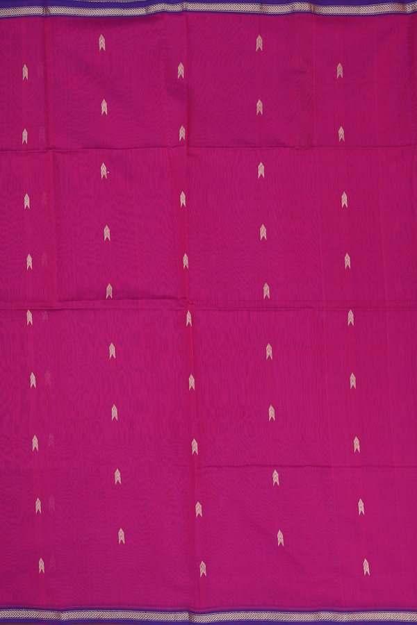 Maheswari Silk Cotton Saree Berry Purple With Arrow Buttas