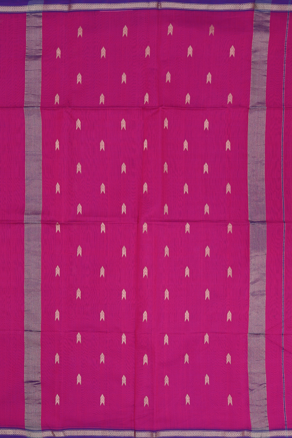 Maheswari Silk Cotton Saree Berry Purple With Arrow Buttas
