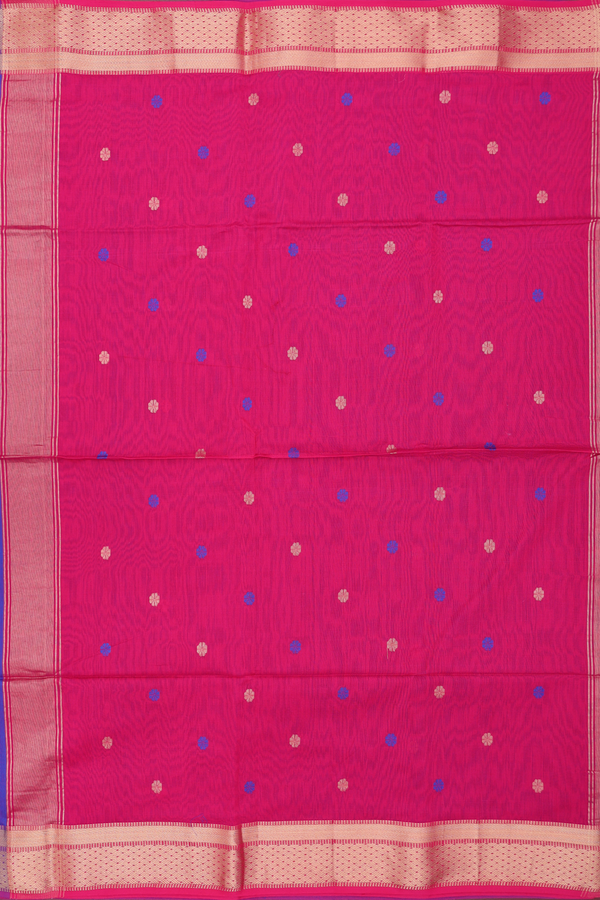 Maheswari Silk Cotton Saree In Dual Tone With Floral Buttas