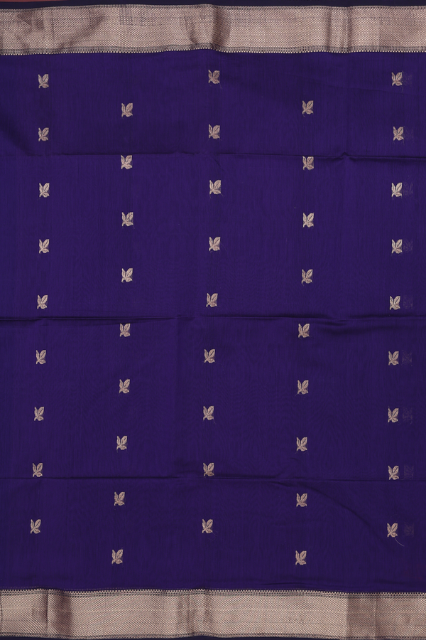 Maheswari Silk Cotton Saree In Regal Purple With Floral Buttas