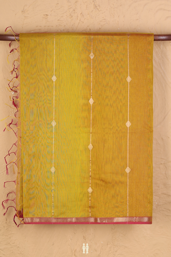 Maheswari Silk Cotton Saree In Shades Of Yellow With Stripes