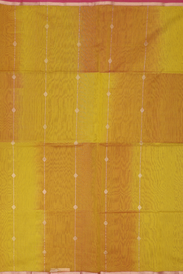 Maheswari Silk Cotton Saree In Shades Of Yellow With Stripes