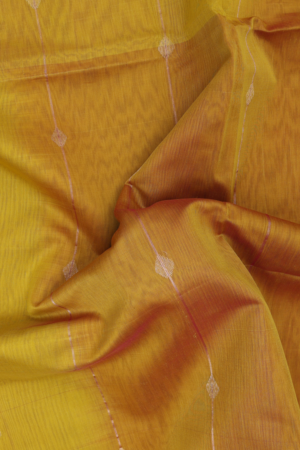 Maheswari Silk Cotton Saree In Shades Of Yellow With Stripes