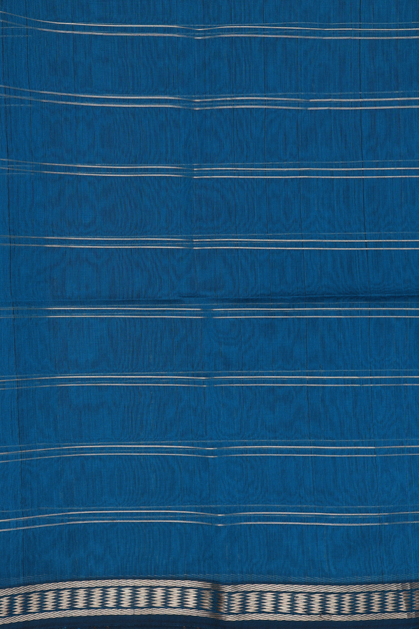 Maheswari Silk Cotton Saree In Teal Blue With Checks Design