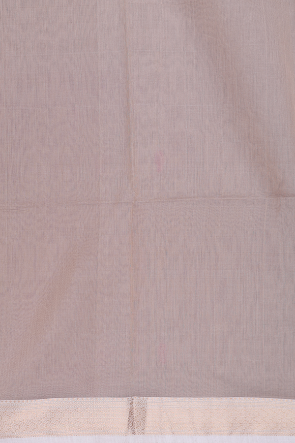 Maheswari Silk Cotton Saree In Pastel Brown With Leaf Buttas