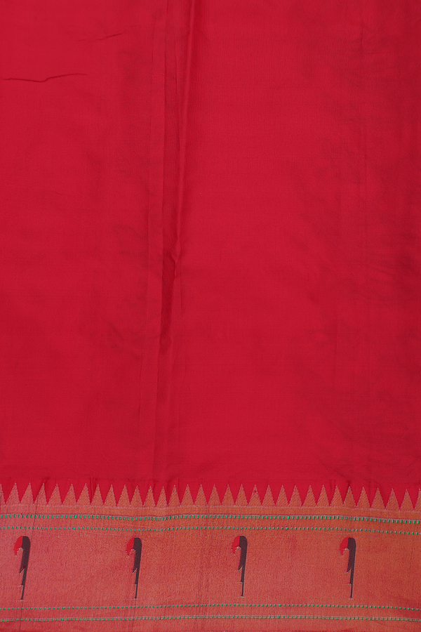 Paithani Silk Saree In Pink With Floral Buttas