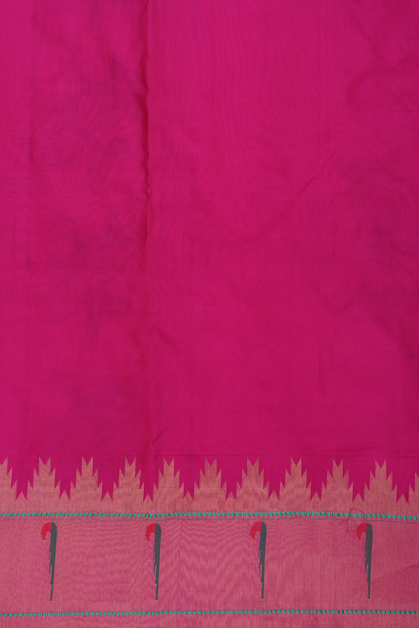 Paithani Silk Saree In Royal Blue With Muniya Design