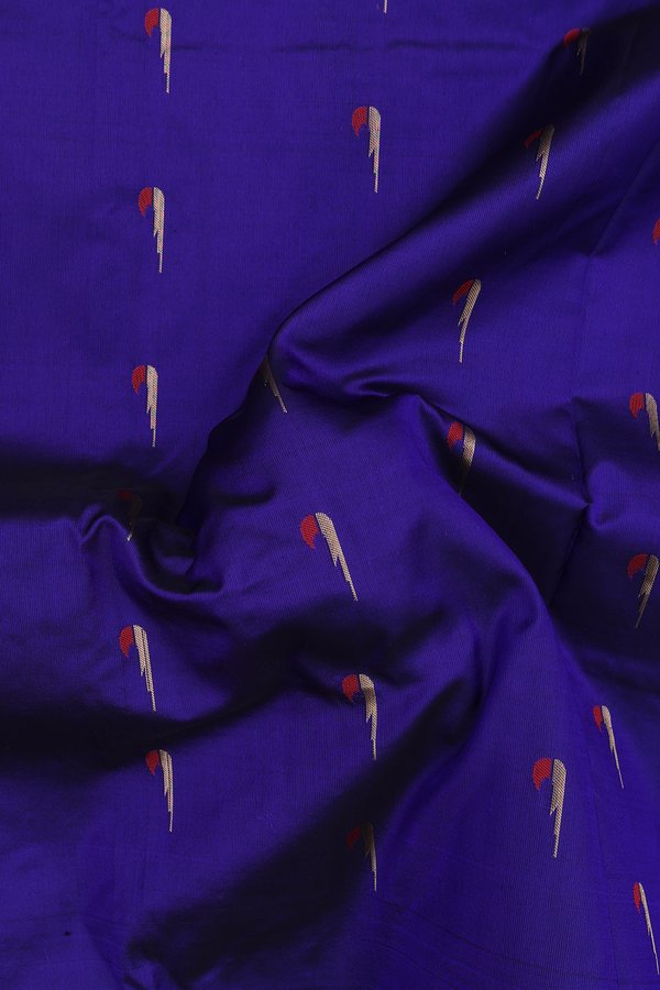 Paithani Silk Saree In Royal Blue With Muniya Design
