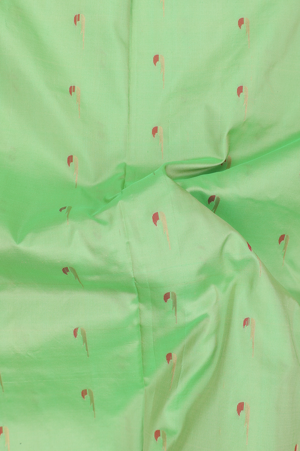 Paithani Silk Saree In Green With Muniya Design