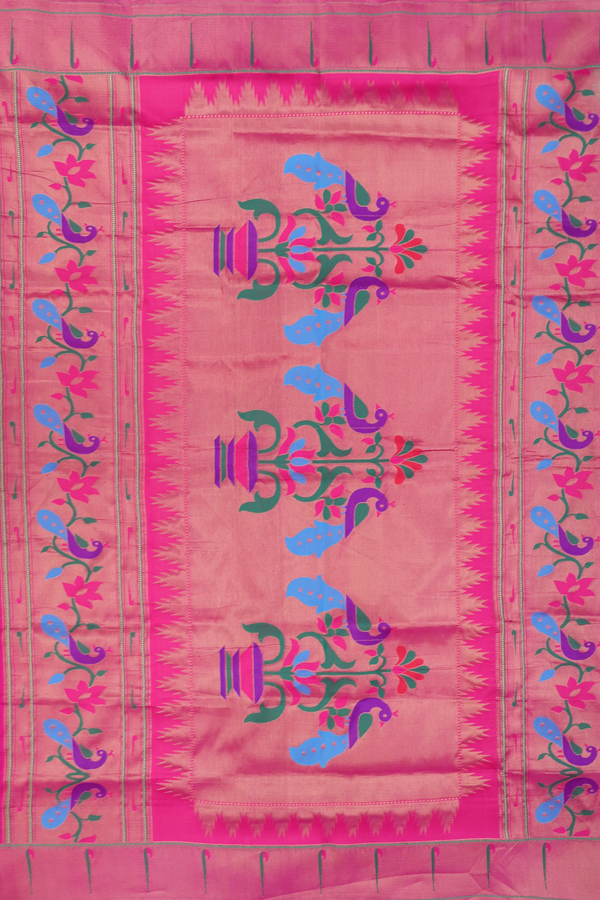 Paithani Silk Saree In Seafoam Green With Muniya Design