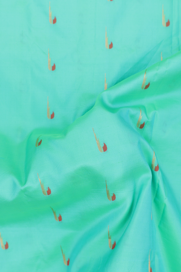 Paithani Silk Saree In Seafoam Green With Muniya Design