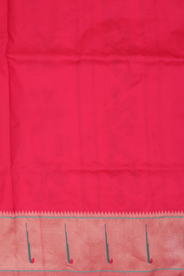 Paithani Silk Saree In Magenta With Floral Buttas
