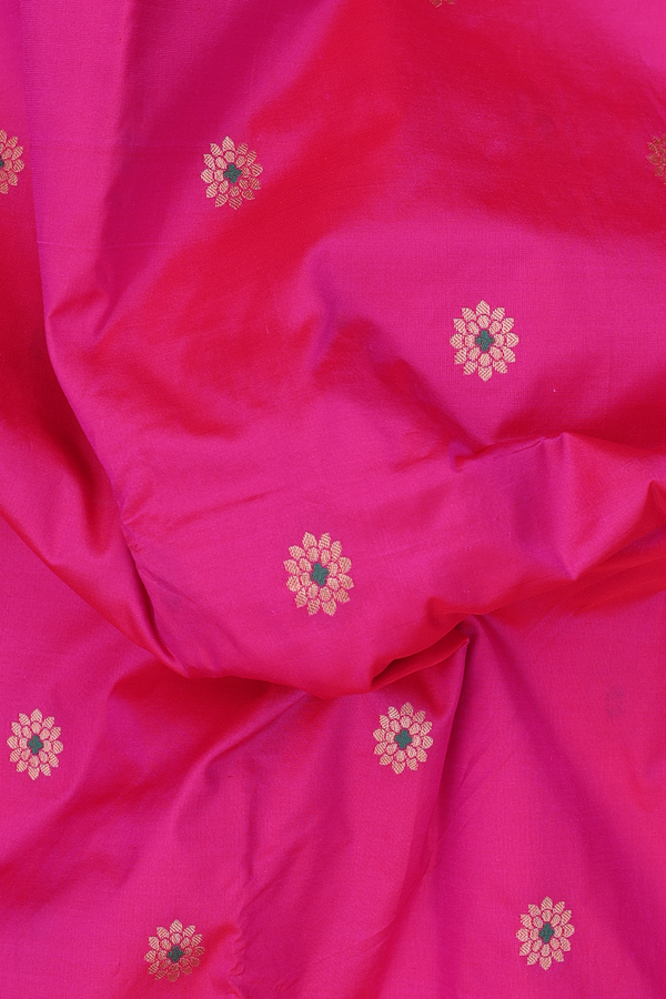 Paithani Silk Saree In Magenta With Floral Buttas