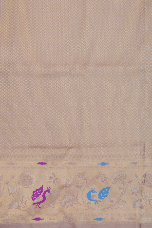 Paithani Silk Saree In Black With Peacock Buttas