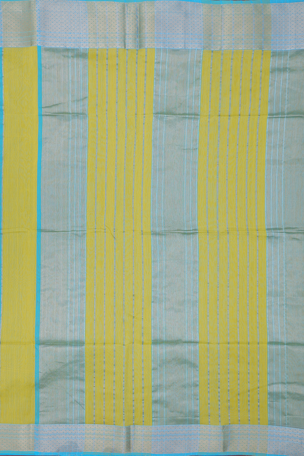 Maheswari Silk Cotton Saree In Yellow With Contrast Border