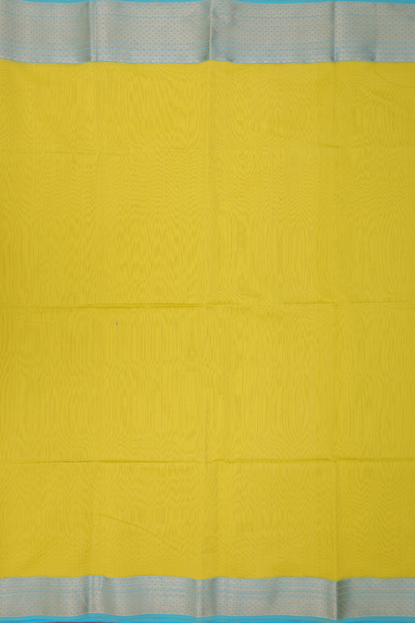 Maheswari Silk Cotton Saree In Yellow With Contrast Border