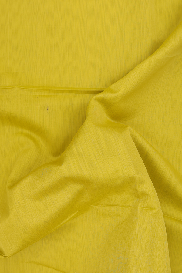 Maheswari Silk Cotton Saree In Yellow With Contrast Border