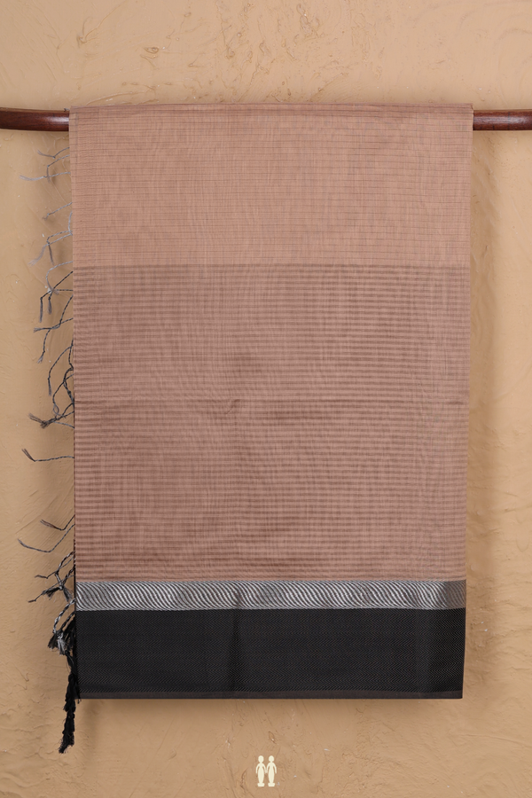 Maheswari Silk Cotton Saree In Brown With Stripes Design