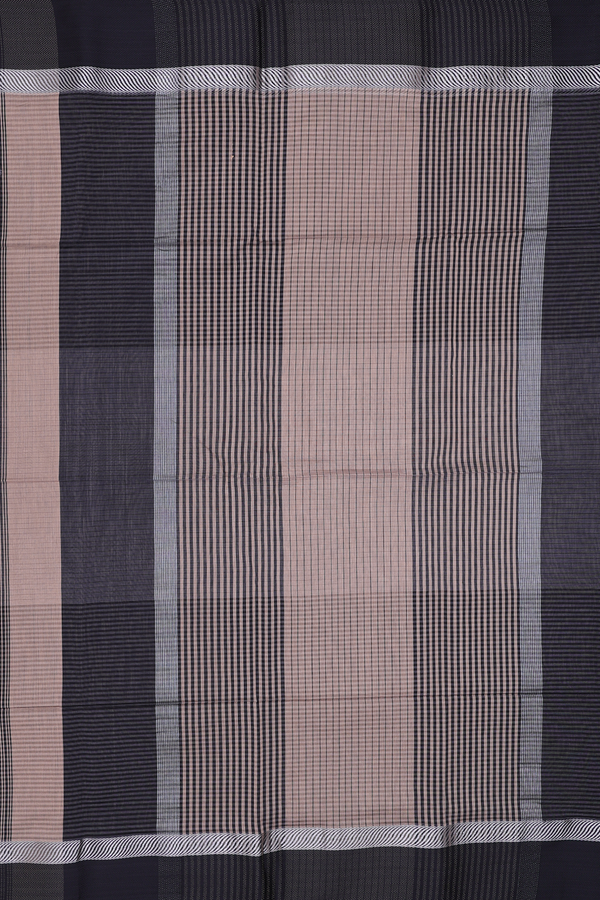 Maheswari Silk Cotton Saree In Brown With Stripes Design