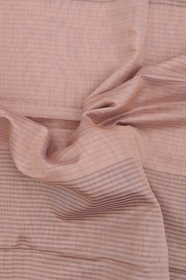 Maheswari Silk Cotton Saree In Brown With Stripes Design
