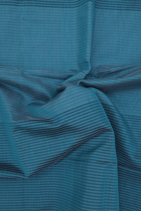 Maheswari Silk Cotton Saree In Green With Stripes Design