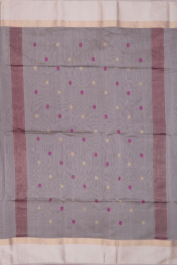 Maheswari Silk Cotton Saree In Purple With Floral Buttas