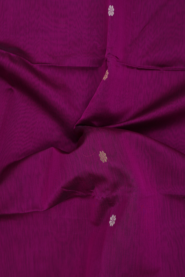 Maheswari Silk Cotton Saree In Purple With Floral Buttas