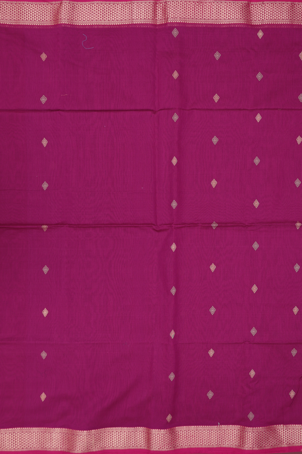 Maheswari Silk Cotton Saree Berry Purple With Diamond Buttas