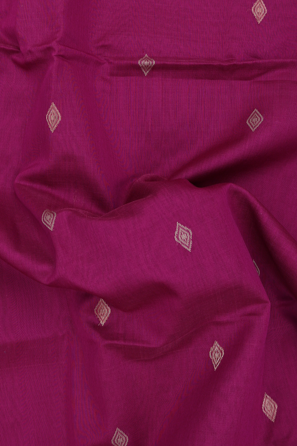Maheswari Silk Cotton Saree Berry Purple With Diamond Buttas