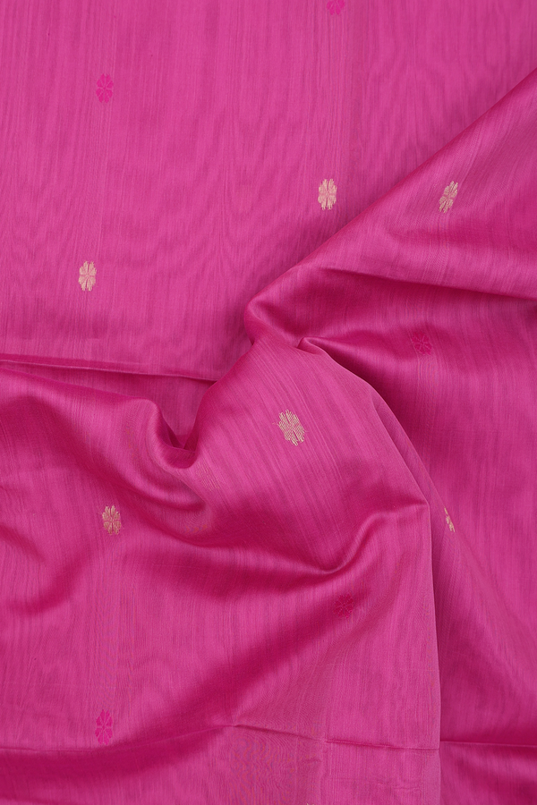 Maheswari Silk Cotton Saree In Pink With Floral Buttas