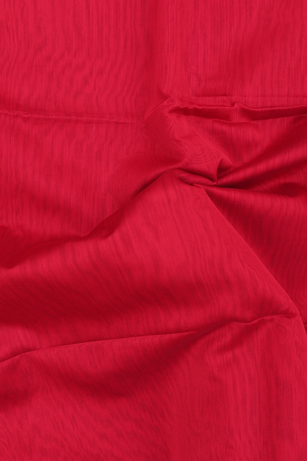 Maheswari Silk Cotton Saree In Red With Threadwork Border