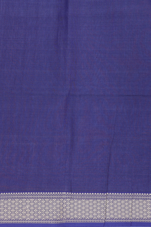 Maheswari Silk Cotton Saree In Blue With Threadwork Border