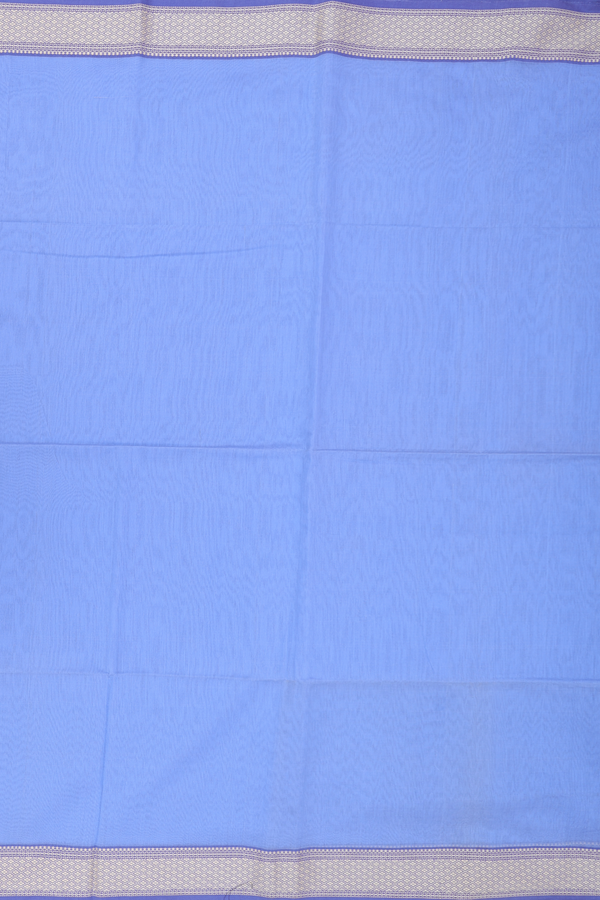 Maheswari Silk Cotton Saree In Blue With Threadwork Border