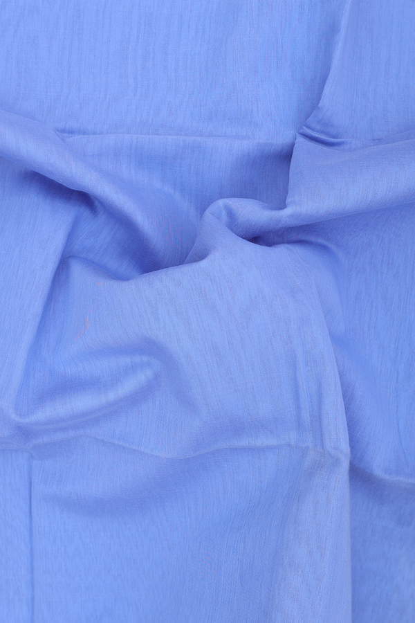 Maheswari Silk Cotton Saree In Blue With Threadwork Border