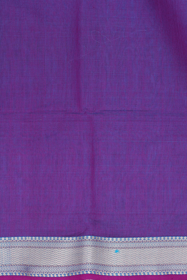 Maheswari Silk Cotton Saree In Blue With Chevron Border