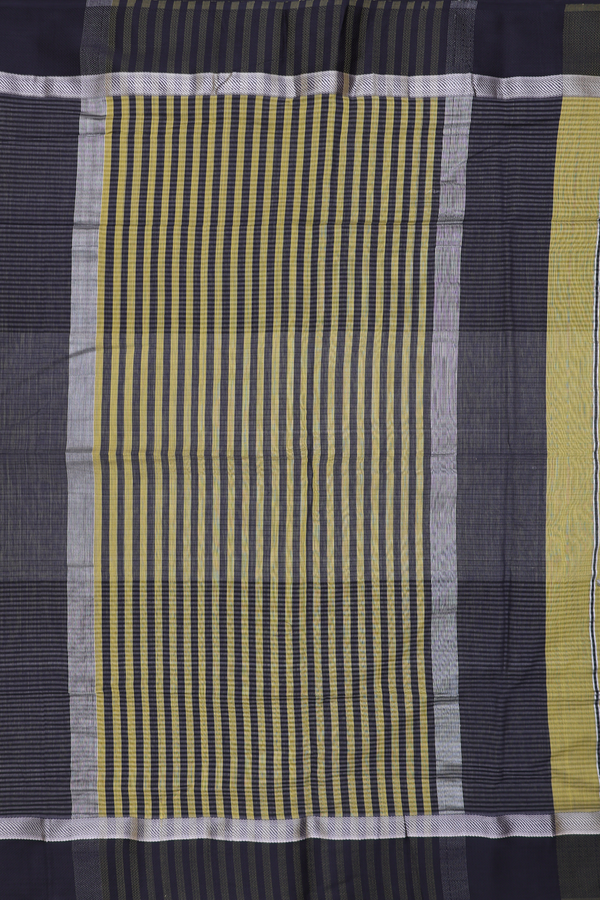 Maheswari Silk Cotton Saree Pear Green With Stripes Design