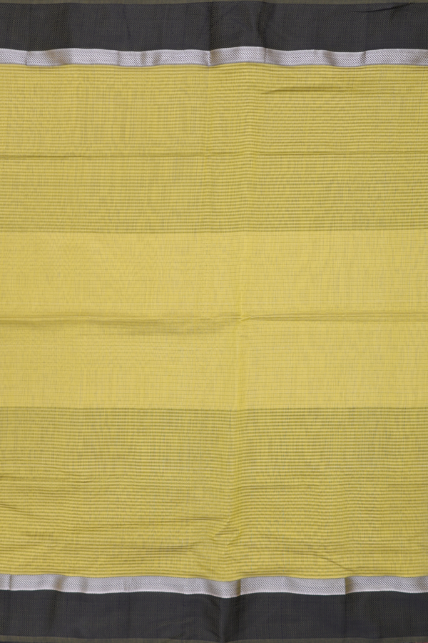 Maheswari Silk Cotton Saree Pear Green With Stripes Design