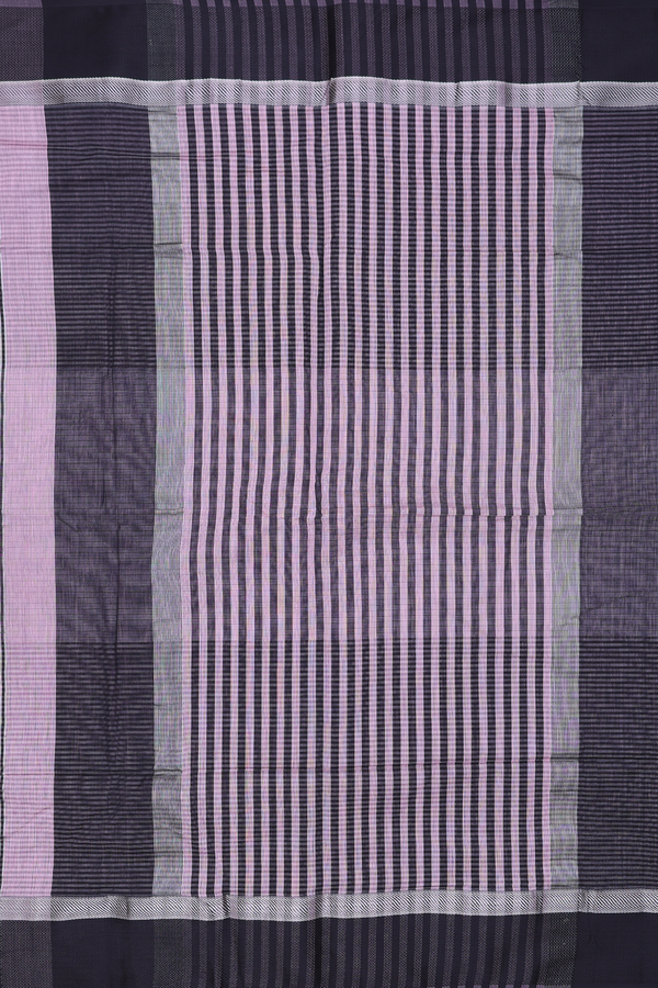Maheswari Silk Cotton Saree In Pink With Stripes Design