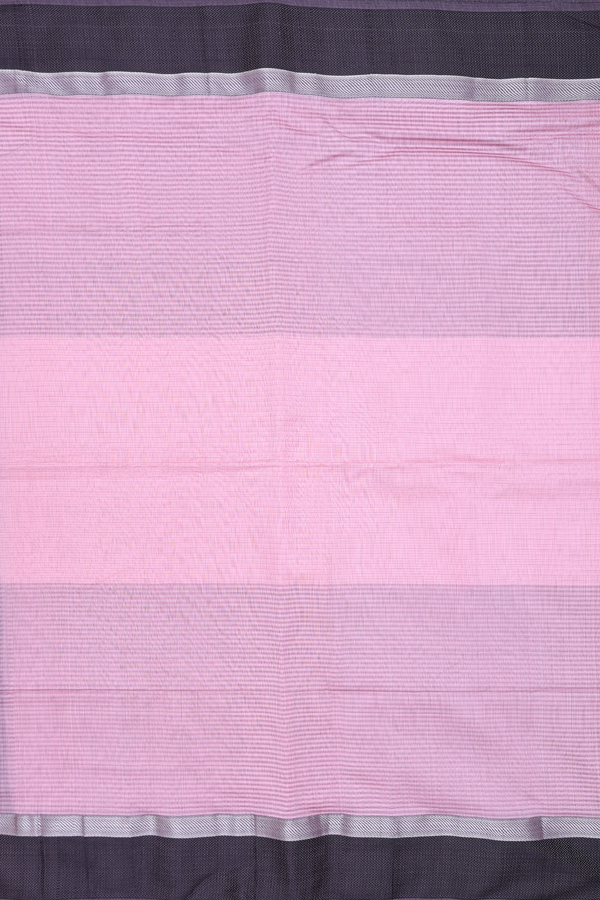 Maheswari Silk Cotton Saree In Pink With Stripes Design