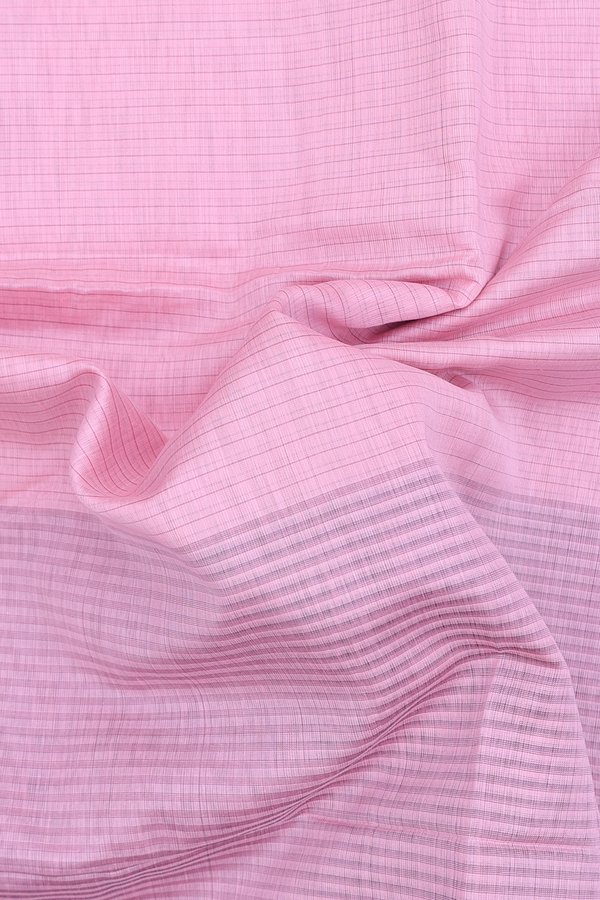 Maheswari Silk Cotton Saree In Pink With Stripes Design
