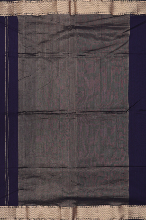 Maheswari Silk Cotton Saree In Midnight Blue With Floral Buttas