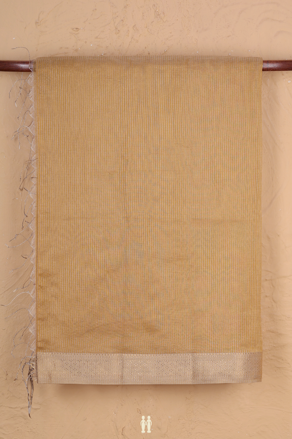 Maheswari Silk Cotton Saree In Tan Brown With Checks Design