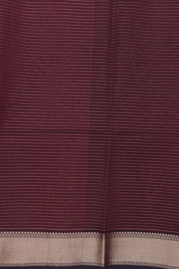 Maheswari Silk Cotton Saree Coffee Brown With Checks Design
