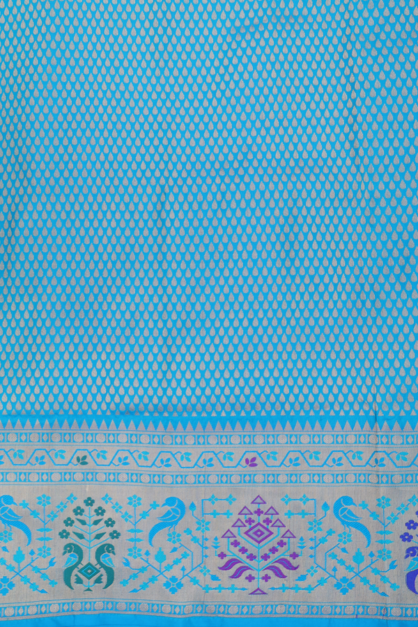 Paithani Silk Saree In Magenta With Peacock Buttas