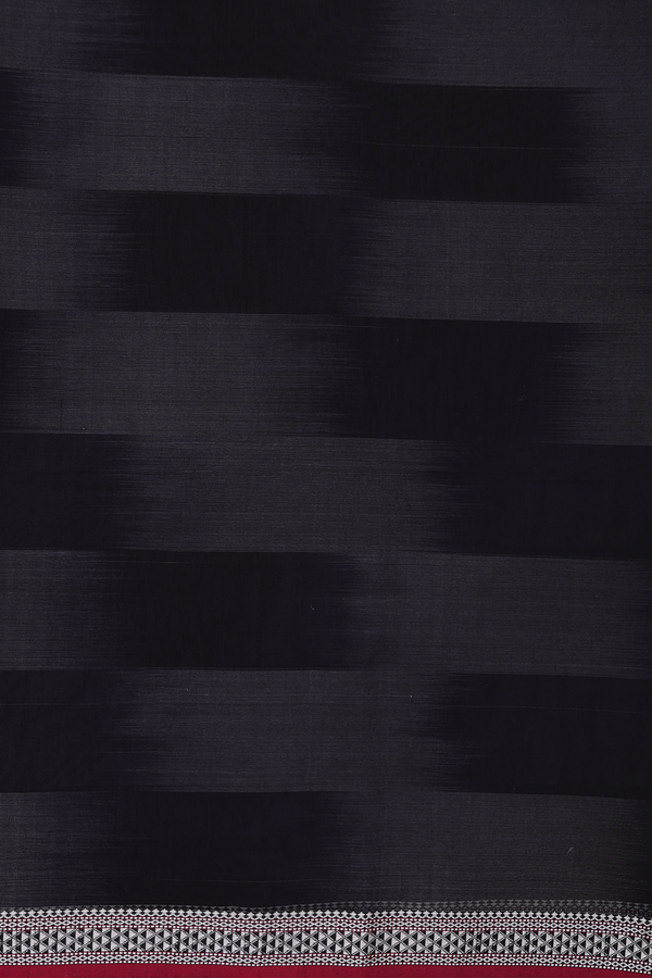 Maheswari Silk Cotton Saree In Black And Grey With Self Design