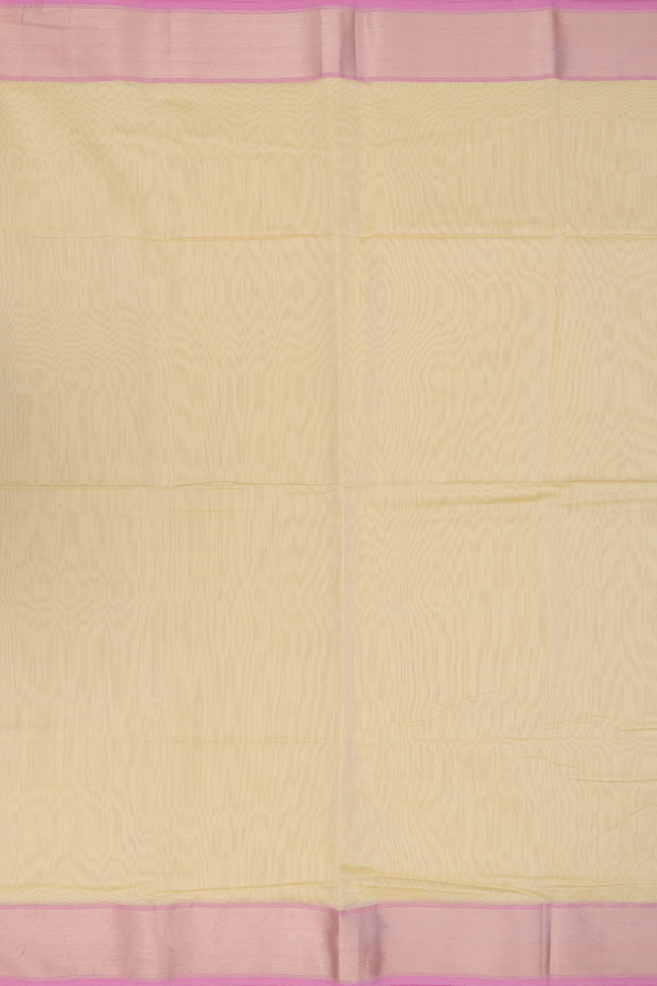Maheswari Silk Cotton Saree In Yellow With Contrast Border
