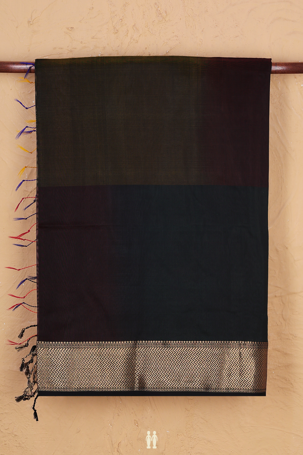 Maheswari Silk Cotton Saree In Multicolor With Zari Border
