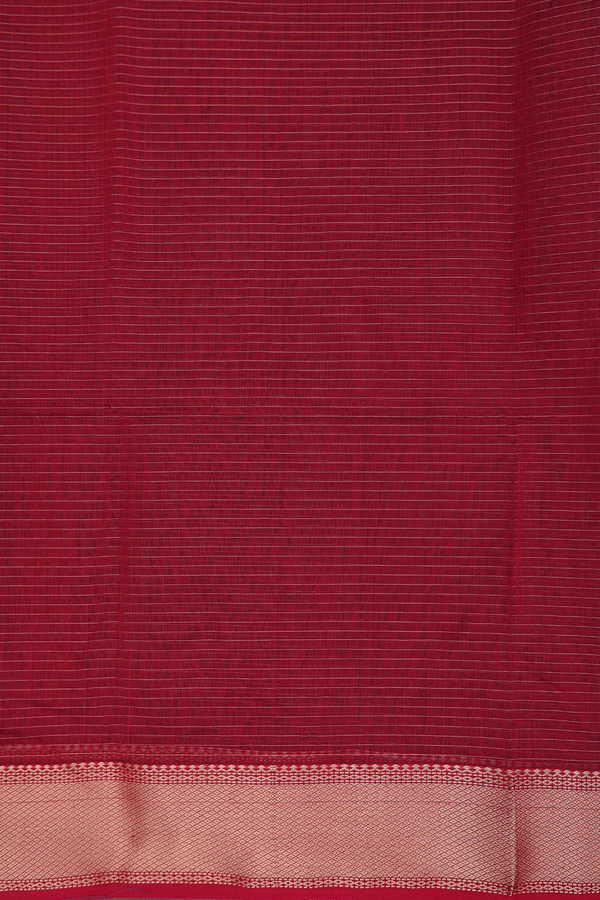 Maheswari Silk Cotton Saree In Dusty Olive With Checks Design