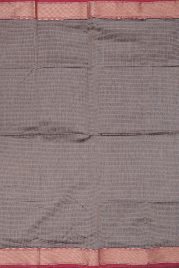 Maheswari Silk Cotton Saree In Dusty Olive With Checks Design