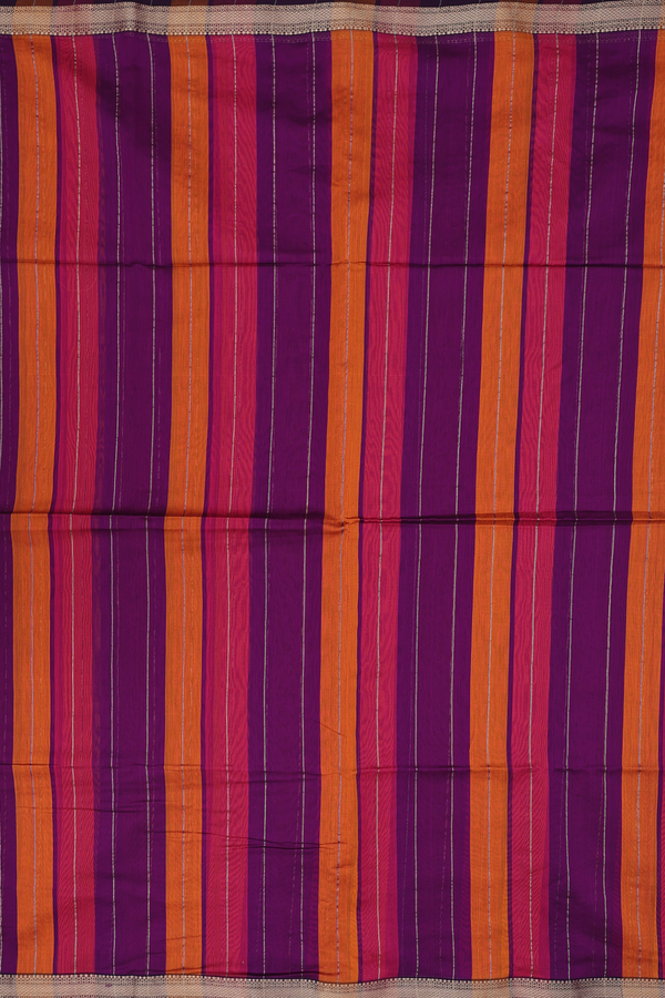 Maheswari Silk Cotton Saree Multicolor With Stripes Design